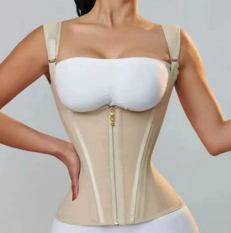 Gilet corset amincissant à double ceinture