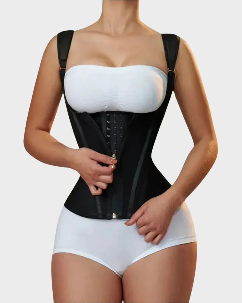Gilet corset amincissant à double ceinture
