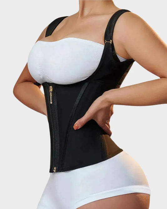 Gilet corset amincissant à double ceinture